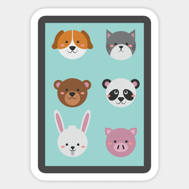 Cute Colorful Animals Sticker by Freid